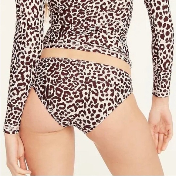 J.Crew Leopard Hipster Full Coverage Bikini Bottom In Plus Size 3X Brown Cream - Picture 2 of 10